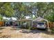 The backyard is complete with a storage shed and canopy car port for parking at 1516 Santa Anna Dr, Dunedin, FL 34698