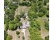 Expansive aerial view showcasing the home's secluded lot, pool, and lush landscaping at 17830 Simmons Rd, Lutz, FL 33548