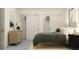 Bedroom with twin closets, neutral tones, simple decor, and natural light from a window at 18136 Serene Lake Loop, Lutz, FL 33548