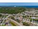 Community aerial view featuring lush greenery, water views and neighborhood homes with well-maintained landscaping at 2614 Hawk Roost Ct, Holiday, FL 34691