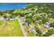 Aerial view of neighborhood homes near the water at 302 Patty Dr, Oldsmar, FL 34677