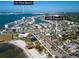 An aerial view showcases the property's location near St. Pete Beach at 3108 Dupont S St, Gulfport, FL 33707