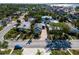 An aerial view of a charming neighborhood with tree-lined streets and a blue home at 3108 Dupont S St, Gulfport, FL 33707