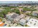 Aerial view of a residential area with houses, trees, streets, and an urban skyline in the background at 407 S Fremont Ave # B, Tampa, FL 33606