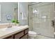 Clean and well-maintained bathroom featuring a glass-enclosed shower at 542 Harbor Ridge Dr, Palm Harbor, FL 34683