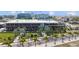 Aerial view of Armature Works showing its architecture, landscaping, and surrounding cityscape at 905 W Fribley St, Tampa, FL 33603