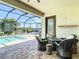 Patio with sitting area and pool view at 13706 Osprey Fern Ln, Riverview, FL 33569