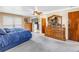 Bedroom with a ceiling fan, neutral walls, and plush carpeting at 1449 45Th Ne Ave, St Petersburg, FL 33703