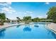 Resort style community pool surrounded by palm trees, with ample lounging and seating areas at 17244 Tortoise Crown Blvd, Land O Lakes, FL 34638