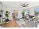 Bright and airy living room featuring stylish decor and hardwood flooring at 1750 Dayton S St, St Petersburg, FL 33712