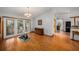 Bright living room with hardwood floors, French doors and views of the backyard at 2838 Timber Knoll Dr, Valrico, FL 33596