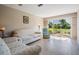 Bright living room with comfortable seating, large sliding glass doors, and serene outdoor views at 3839 Trophy Blvd # 3839, New Port Richey, FL 34655