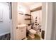 Bathroom with white vanity, neutral walls, and floral shower curtain at 3850 13 N Ave # 113, St Petersburg, FL 33713