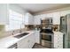 Modern kitchen with white cabinets, stainless steel appliances, and a sleek design. Open concept at 3850 13 N Ave # 113, St Petersburg, FL 33713