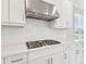 Gourmet kitchen featuring modern appliances including a stainless steel range hood and cooktop at 4709 Isonzo Way, Wesley Chapel, FL 33543