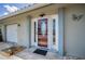 Elegant front door with glass detail enhances curb appeal at 5480 Orange Blossom N Rd, Pinellas Park, FL 33782