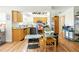 The kitchen is conveniently connected to the dining area, facilitating easy meal service and Gathering interaction at 577 Waterfall Dr, Spring Hill, FL 34608