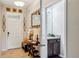 Inviting foyer featuring tile flooring and convenient access to a half bathroom at 601 52Nd Ter N, St Petersburg, FL 33703
