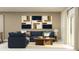 Inviting living room featuring a comfortable sectional sofa, stylish decor, and plenty of natural light at 11746 Brae Way, Dade City, FL 33525