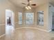 Dining area featuring tile floors, large windows and a view of the pool from the dining room at 13110 Manistee Rd, Weeki Wachee, FL 34614