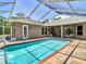 Sparkling screened-in pool with clear blue water and a well-maintained patio area at 13110 Manistee Rd, Weeki Wachee, FL 34614