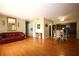 Spacious living and dining areas featuring hardwood floors and neutral wall colors at 1444 Eastfield Dr, Clearwater, FL 33764