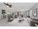 Open-concept living room with neutral colors and dining area at 1907 Sandpiper Dr, Clearwater, FL 33764