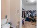 Walk-in closet for storage and organization at 26438 Glenwood Dr, Wesley Chapel, FL 33544