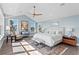 Spacious main bedroom featuring vaulted ceilings, wood floors, and tranquil decor at 2903 Pass A Grille Way, St Pete Beach, FL 33706