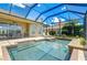 Relaxing screened-in pool area featuring a sun shelf, covered lanai with furniture, and ample space for entertaining at 3123 Whitehead Ln, Land O Lakes, FL 34638