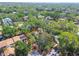 Expansive aerial view of a property with a red boundary line amidst lush greenery and neighboring homes at 4711 W Vasconia St, Tampa, FL 33629
