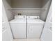 A laundry area with a washer, dryer, and upper shelf at 5048 Sunridge Palms Dr # 103, Tampa, FL 33617