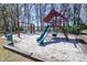 Community playground features swings, a slide and a tree house play structure at 5101 Corvette Dr, Tampa, FL 33624