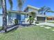 Well-maintained home exterior with lush landscaping, palm trees, and a driveway at 6205 Chapel Pines Blvd, Wesley Chapel, FL 33545