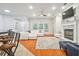 Bright living room with a white sofa, fireplace, and wood floors at 7410 Ambleside Dr, Land O Lakes, FL 34637