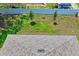 Aerial view of the roof and fenced backyard at 8508 Bay Dr, Spring Hill, FL 34606