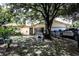 Exterior home view with the driveway, large tree, and fencing and landscaping at 11411 N 19Th St, Tampa, FL 33612