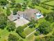 Aerial view of the property showcasing the house, garage, backyard, pool and landscaping at 11441 Hammock Oaks Ct, Lithia, FL 33547