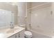 Full bathroom featuring a single sink vanity and shower-tub combo at 11620 Crest Creek Dr, Riverview, FL 33569