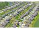 An aerial view of the neighborhood showcases the layout, landscaping, and community amenities at 3611 Natural Trace St, Plant City, FL 33565