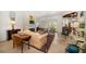 Spacious living room featuring a stone fireplace, and open floor plan at 514 Riviera Dr, Tampa, FL 33606