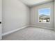 Bright bedroom featuring a large window, neutral walls, and plush gray carpeting at 6126 Hidden Branch Dr, Apollo Beach, FL 33572