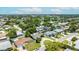 An aerial shot of a residential neighborhood with mature trees, well-kept lawns, and diverse housing styles in a sunny, verdant setting at 6875 11Th N Ave, St Petersburg, FL 33710