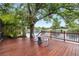 Enjoy the spacious deck with views of the lake, lush foliage, and outdoor seating at 8203 Kirkwood Dr, Tampa, FL 33634