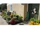 Charming home exterior featuring a welcoming front door and colorful garden at 8447 Shallow Creek Ct, New Port Richey, FL 34653