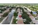 Aerial shot displaying a community with homes backing onto waterways, creating picturesque and desirable residential lots at 10449 Hunters Haven Blvd, Riverview, FL 33578