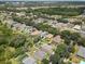 An aerial view showcases the neighborhood, highlighting tree-lined streets and residential properties at 11121 Running Pine Dr, Riverview, FL 33569