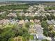 Expansive aerial view of a residential community with lush green landscaping and well-maintained homes at 11121 Running Pine Dr, Riverview, FL 33569