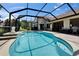 Sparkling pool and patio with comfortable seating, perfect for relaxing outdoors at 1201 Peridot Ln, Sun City Center, FL 33573