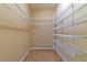 Spacious walk-in closet with multiple rows of shelving for optimal storage at 12202 Fairlawn Dr, Riverview, FL 33579